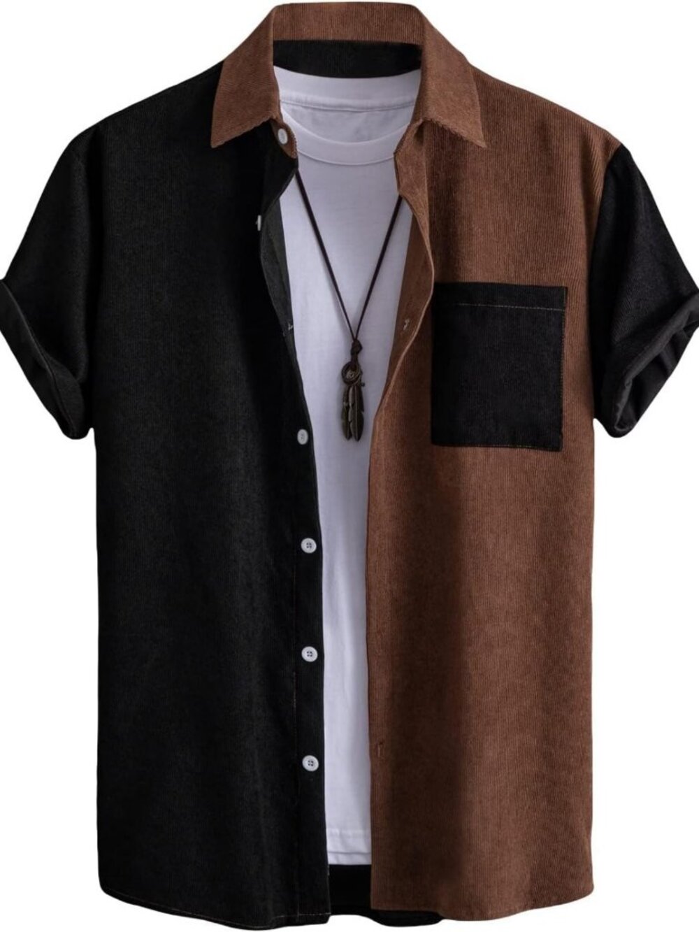 Stylish Men's Short Sleeve Colorblock Button-Up Shirt | Casual Summer Top